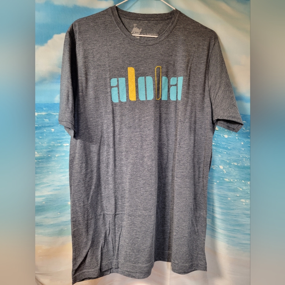 Linksoul NWOT Mens Golf Tshirt Size Medium Aloha Heather Blue